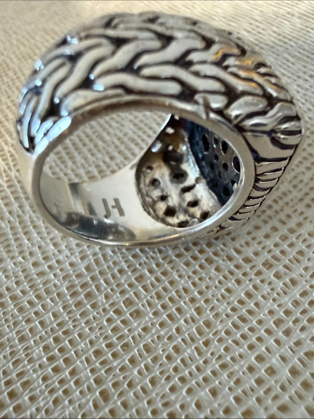 John Hardy Men’s Black Sapphire Sterling Silver Signet Ring
